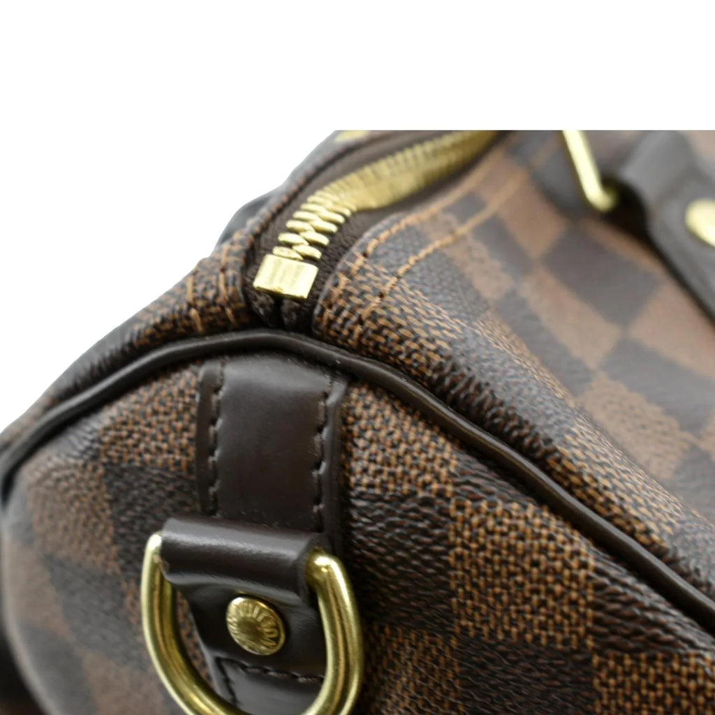 Shoulder Speedy LOUIS Pre-owned Bag Damier Ebene Bandouliere Brown VUITTON 30