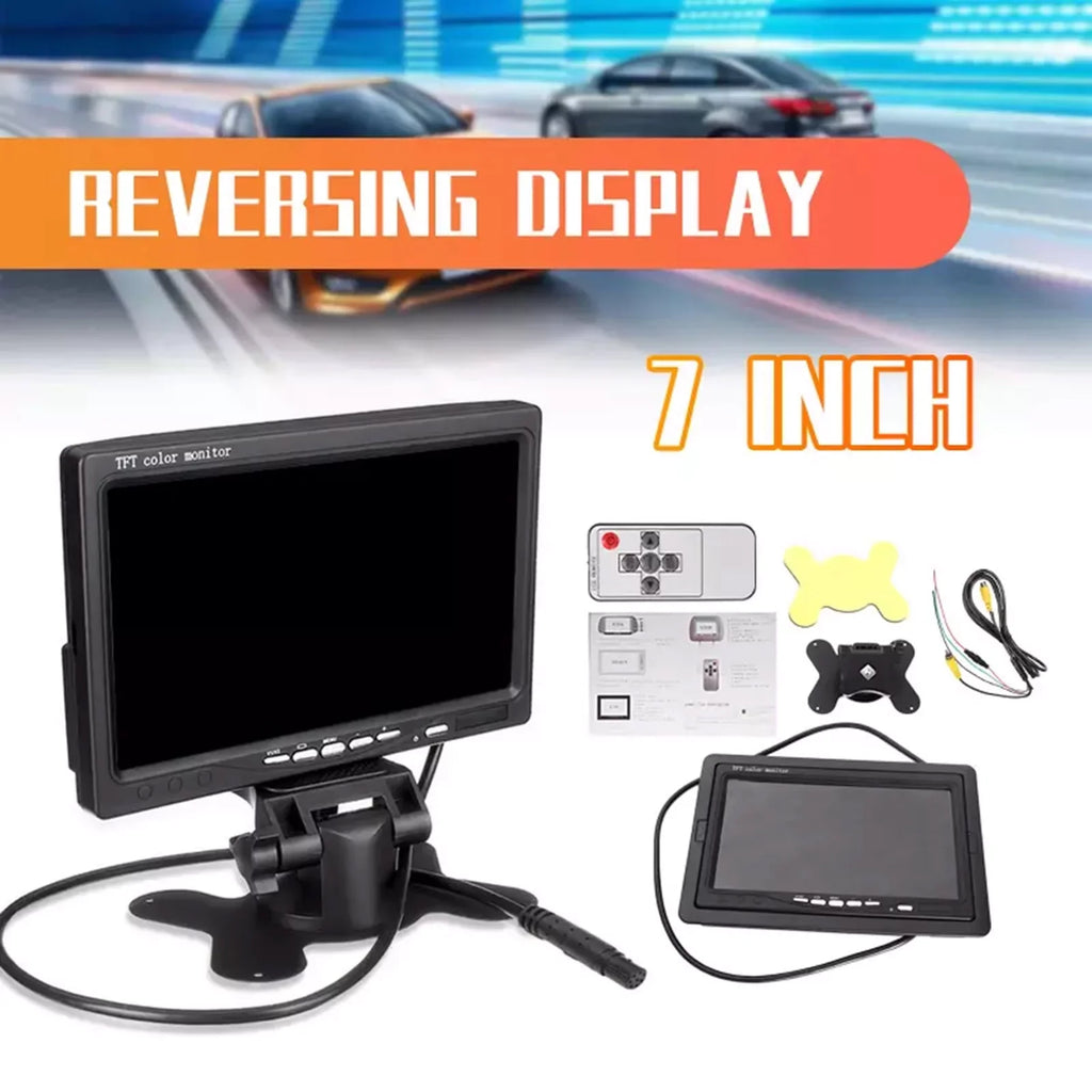 Screen View Reverse For Inch Monitor HD Display 7 Backup RV Bus TFT Trucks Car Input Built-in Monitor 1024x600 AV Rear Camera HD Trailer Display Speaker Screen