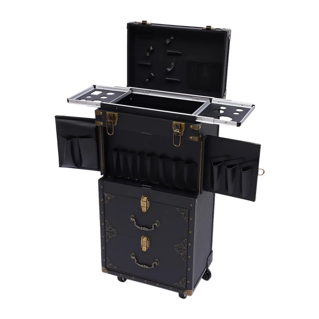 Makeup Salon Hairdressing Aiqidi Beauty Hair Stylist Trolley Luggage Tool Organizer Train Travel with Barber Case Holder Dryer Cosmetic Box Lockable Rolling