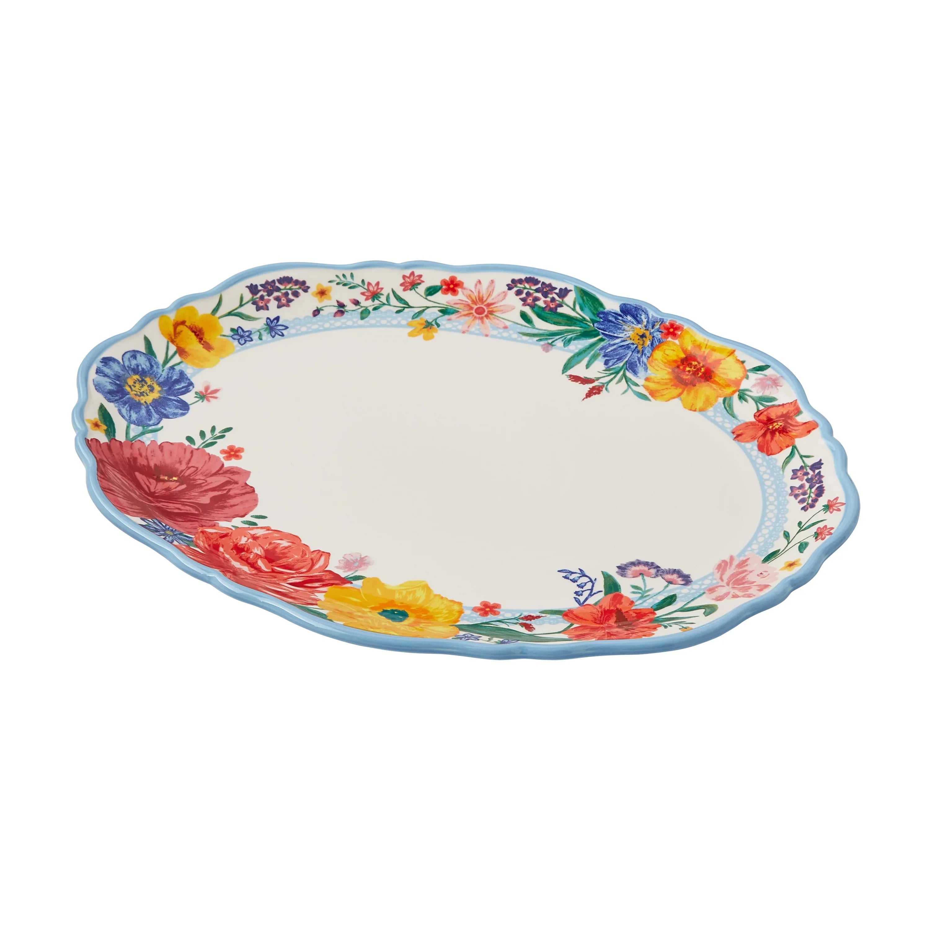 Blooms Brilliant Platter Woman Serve Stoneware Pioneer The