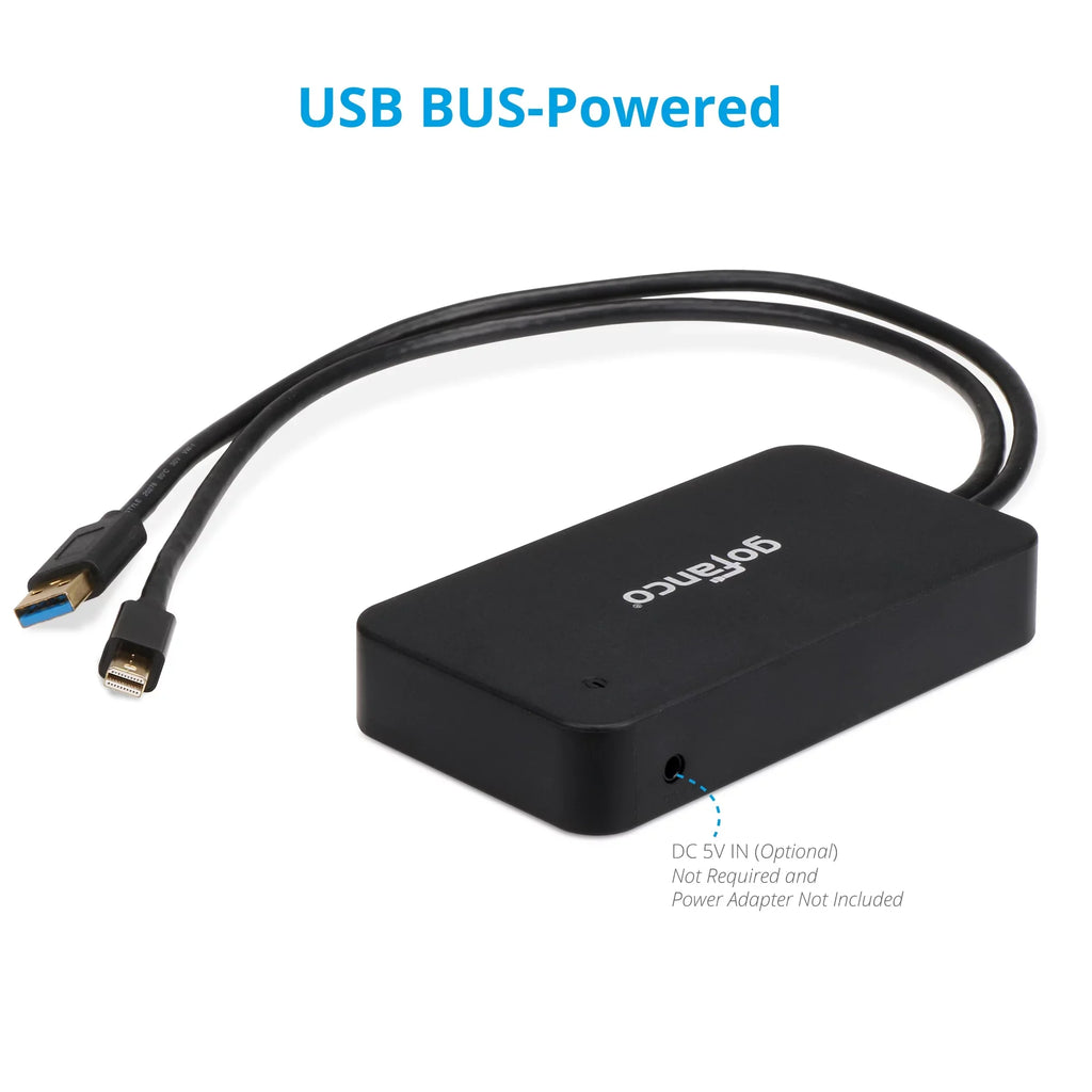 Pro, Adapter PC Dock/Docking Output and Gigabit with to DisplayPort, DisplayPort(Thunderbolt or Thunderbolt and Ethernet HDMI, Hub MacBook for 2 - Video HDMI DP Station Surface gofanco 2) 3.0 USB Mini