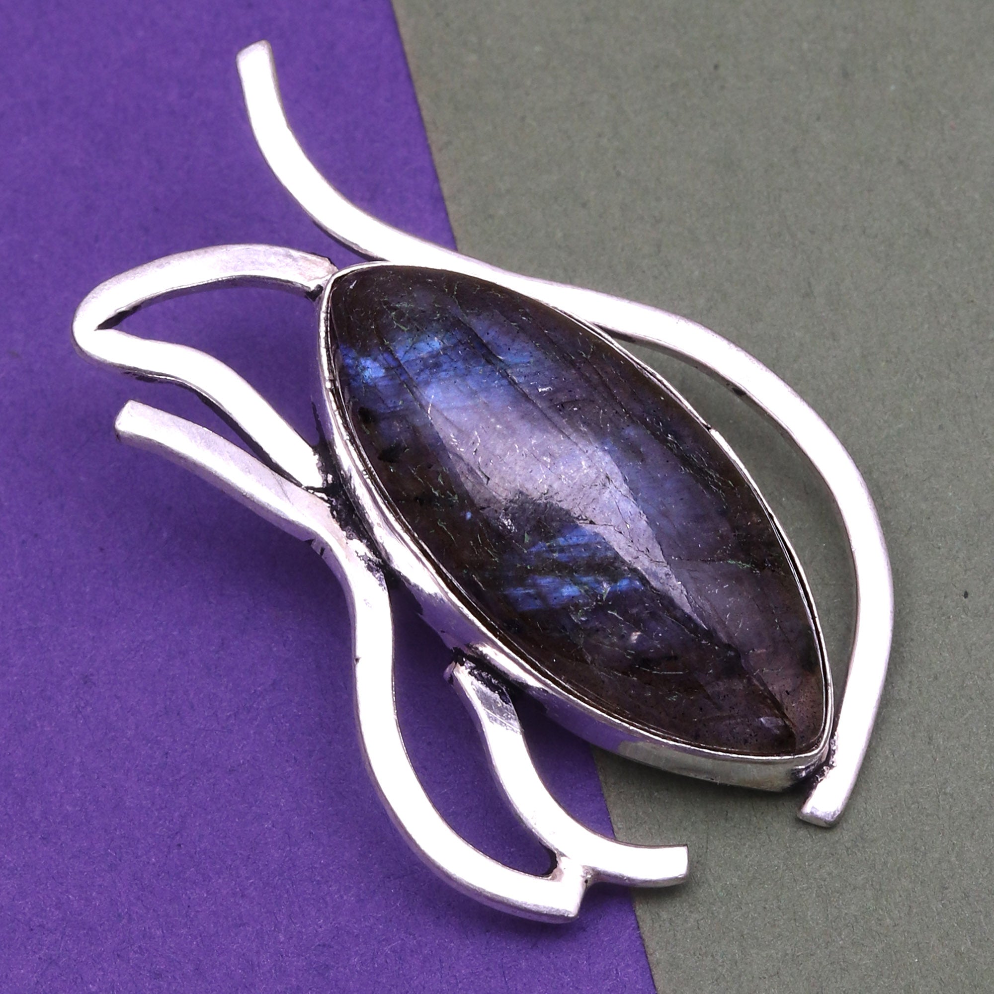 Garnet Jewelry Gemstone Handmade Sterling Silver Necklace Labradorite 925