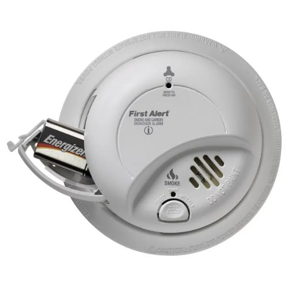 Carbon First Monoxide Hardwired (CO) Battery with BRK Backup Smoke Alert SC-9120B and Detector