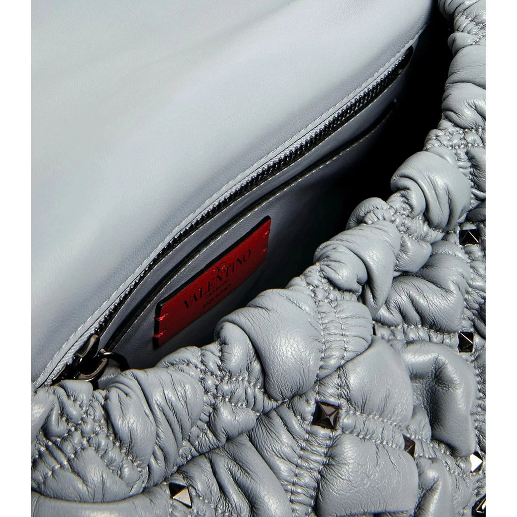 Spike Bag Gray Garavani Medium Me Leather Valentino Crossbody