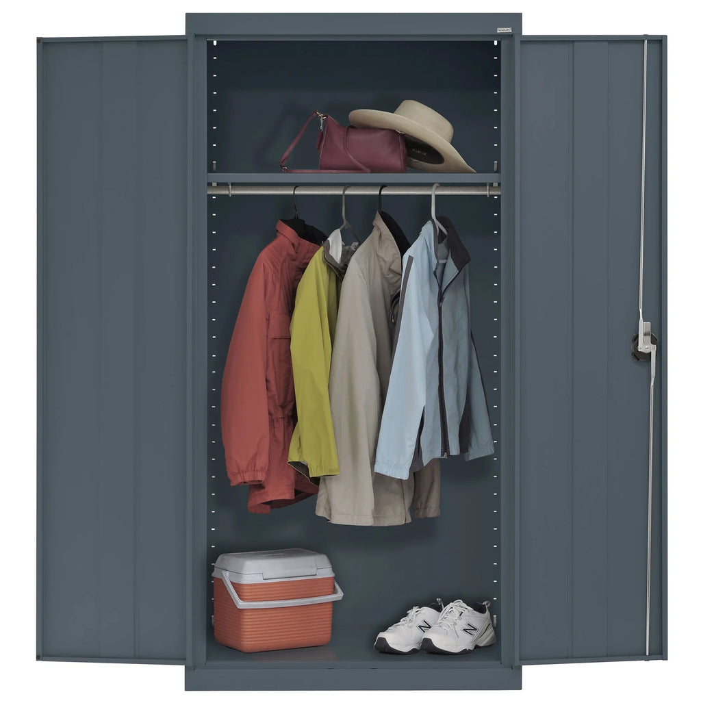 72"H, Charcoal Elite x Wardrobe x Adjustable 36"W Shelf, 24"D Cabinet Series with