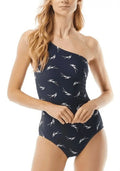 Feather Swimsuit, NAVY 14 One Michael Kors Shoulder US One-Piece