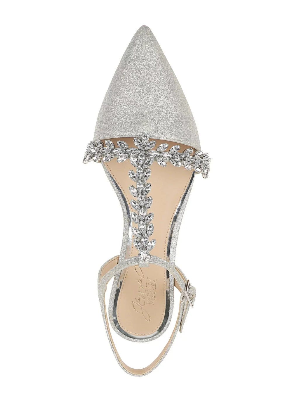 Rhinestone Block Dress Rae Silver Embellished Silver Glitter Womens Toe T-Strap JEWEL M Chunk Adjustable 6.5 Pointed Buckle Shoes Heel MISCHKA Strap BADGLEY