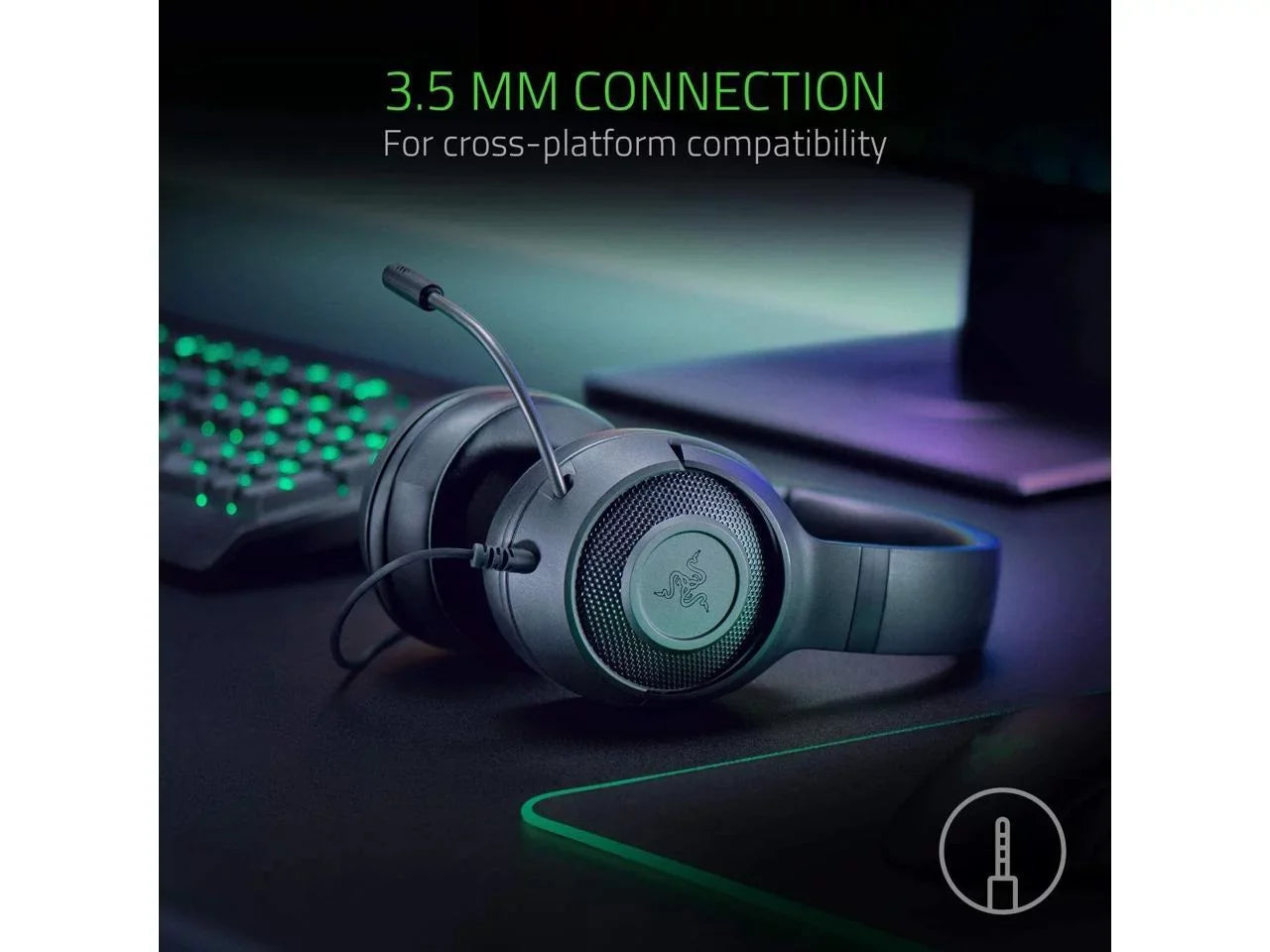 Xbox, X Gaming - Frame Ultralight Cardioid Surround Razer PS4, Classic Microphone 7.1 for Nintendo Sound Headset: Lightweight Kraken Bendable Black Lite Capable Switch PC,