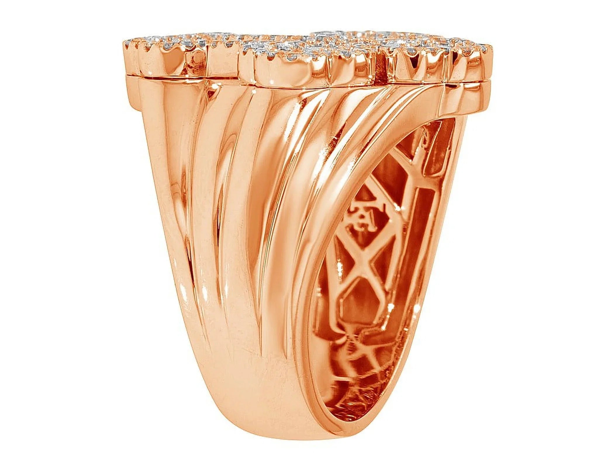 Pinky S10 Gold Ring 1.05 Diamond Baguette Cross 25MM CT