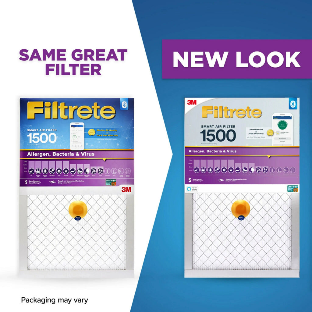 MERV Virus, Allergen, 14x20x1 1500 Filter Filtrete 1 MPR Filter, 12, Bacteria Air Smart