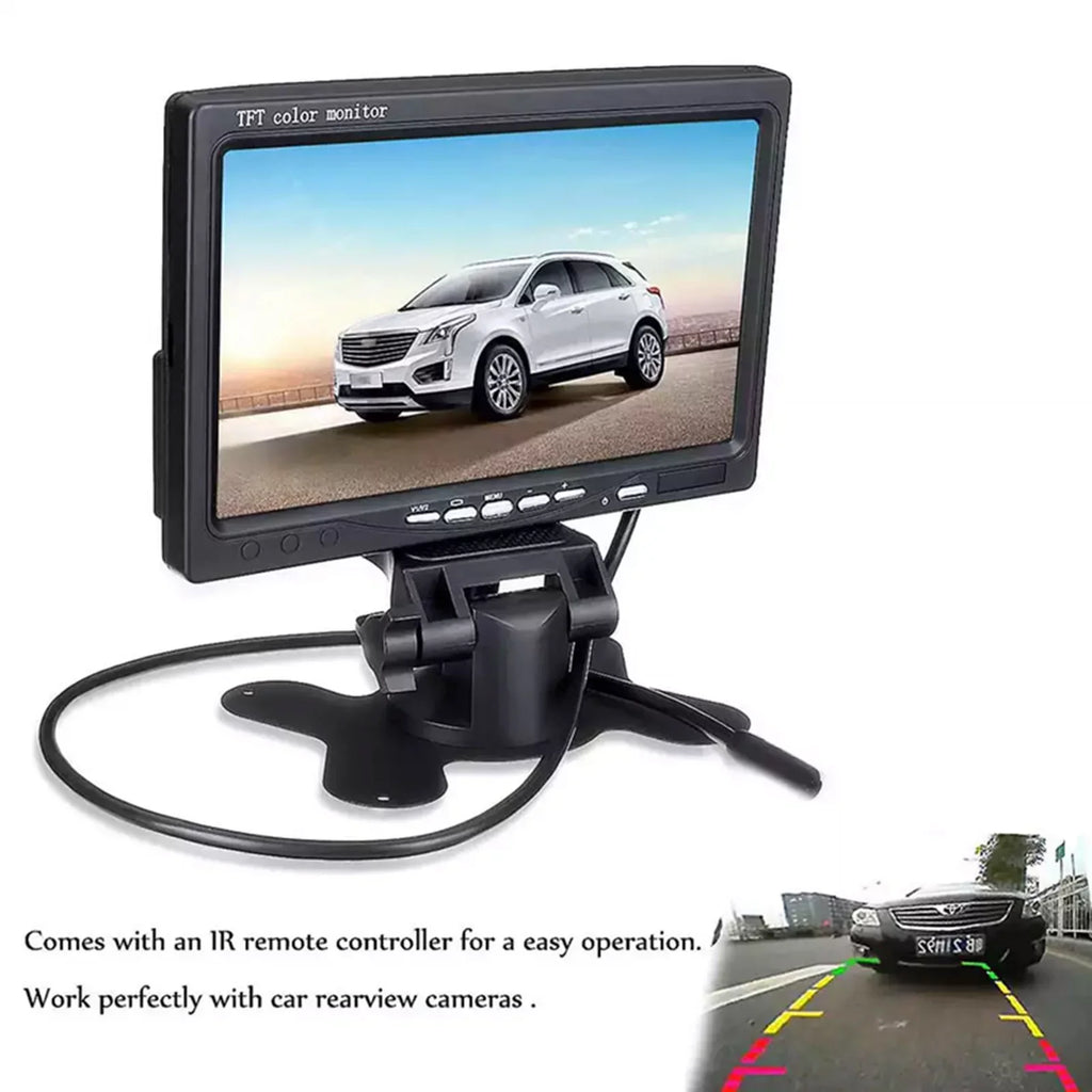 Screen View Reverse For Inch Monitor HD Display 7 Backup RV Bus TFT Trucks Car Input Built-in Monitor 1024x600 AV Rear Camera HD Trailer Display Speaker Screen