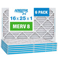 Filter, Furnace 8 Filter, Pleated Air Pack 6 Aerostar MERV 16x25x1 AC Air