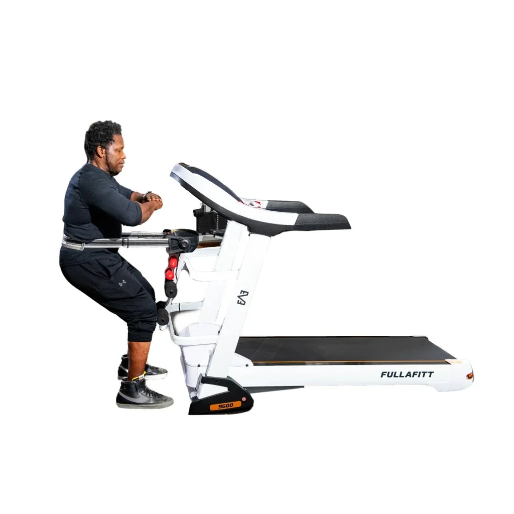 FULLAFITT, Folding Wide Massage Speakers, Preset Belt, 4.5HP, by Bluetooth, Running Programs, Grip, Free Monitor, Treadmill Pressure LED Pulse Best World Board