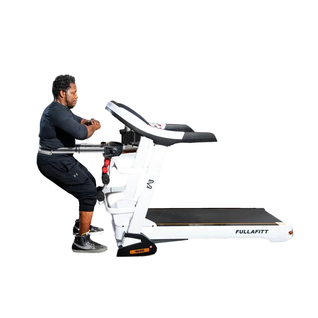 FULLAFITT, Folding Wide Massage Speakers, Preset Belt, 4.5HP, by Bluetooth, Running Programs, Grip, Free Monitor, Treadmill Pressure LED Pulse Best World Board