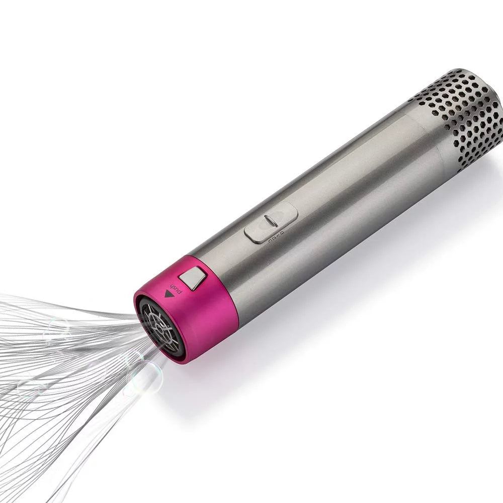 Negative Straightening Automatic Brush Heads Pink Electric Styling, Styler Dryer - Brush Curling Hair Dryer for Blow 5-in-1 Hair and with Detachable Ionic Brush - Color:
