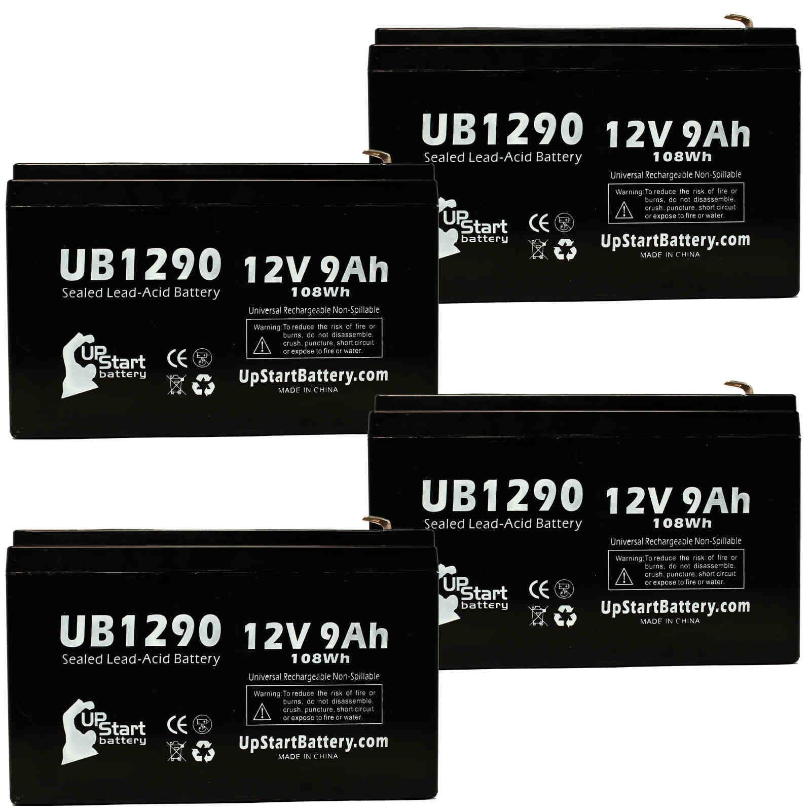 F1 UB1290 - Adapters 9Ah, Universal Includes 9000mAh, 280ES F1 Battery Terminal, (12V, AGM, 8 - Terminal SLA) Acid Battery Lead to Pack - Opti-ups Sealed Compatible Replacement F2 4x