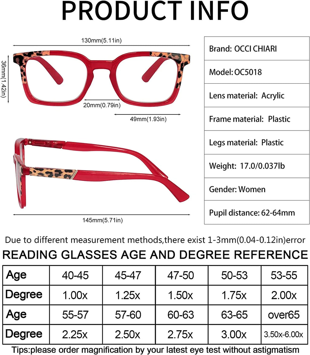 2.0 Glasses Reading 4.0 6.0 Square 1.25 3.5 3.0 2.75 CHIARI Readers 1.5 1.0 Designer 2.5 OCCI 5.0 2.25 3.50 1.75 Women