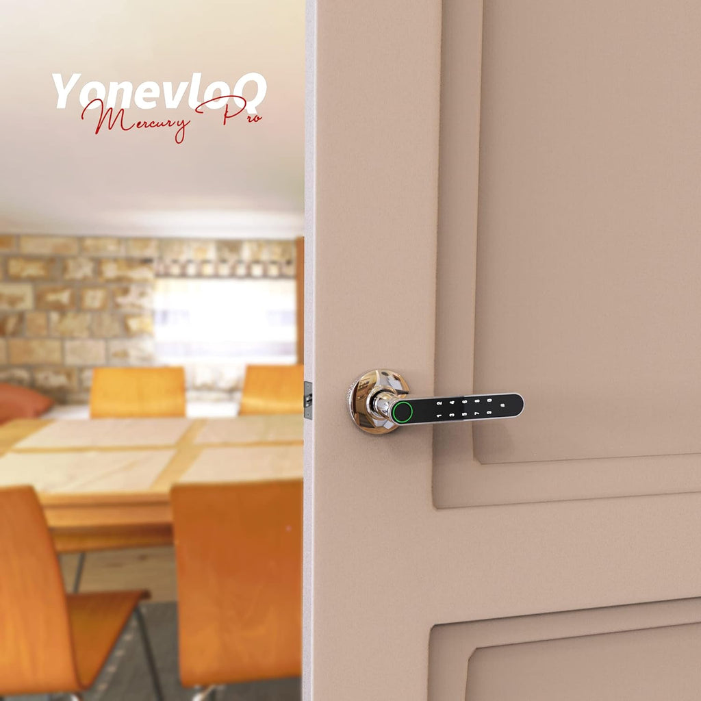 Home Smart Tuya with Install New by for Keys, Handle Easy Upgrade] Suited Backup Airbnb, Door Password, Office, GOURE, and Fingerprint to App [2024 Keypads Ideally Door Lock