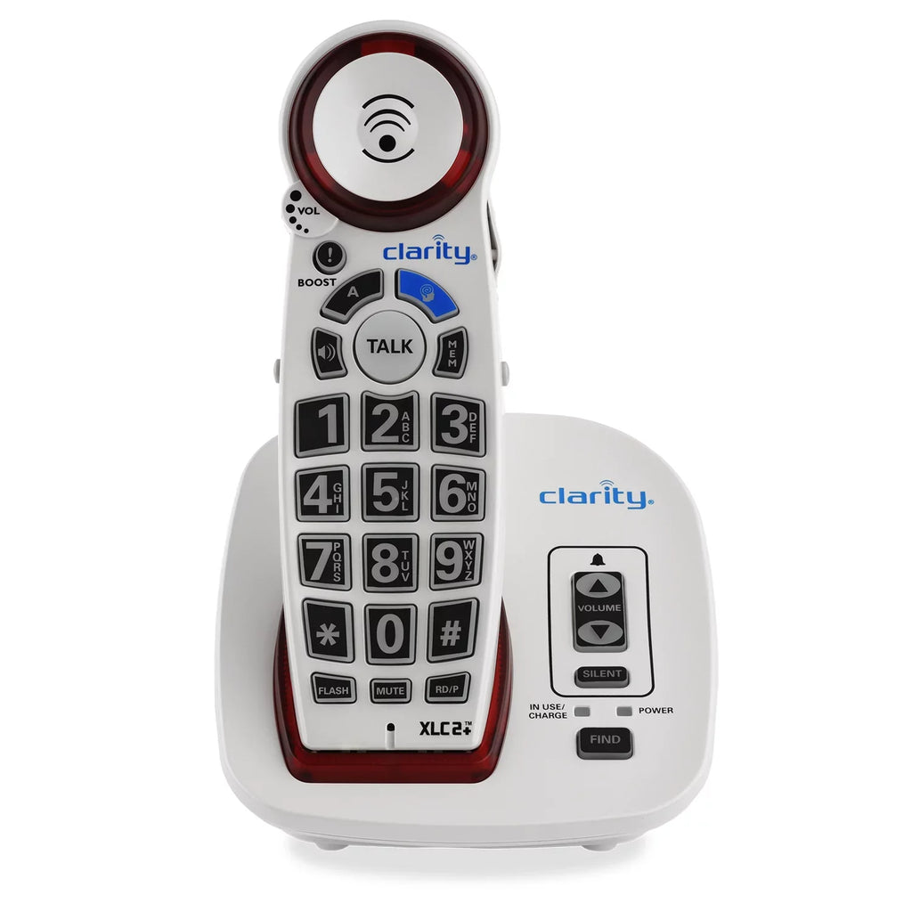 ID, Button Big Clarity Talking Caller Amplified with Speakerphone Cordless White