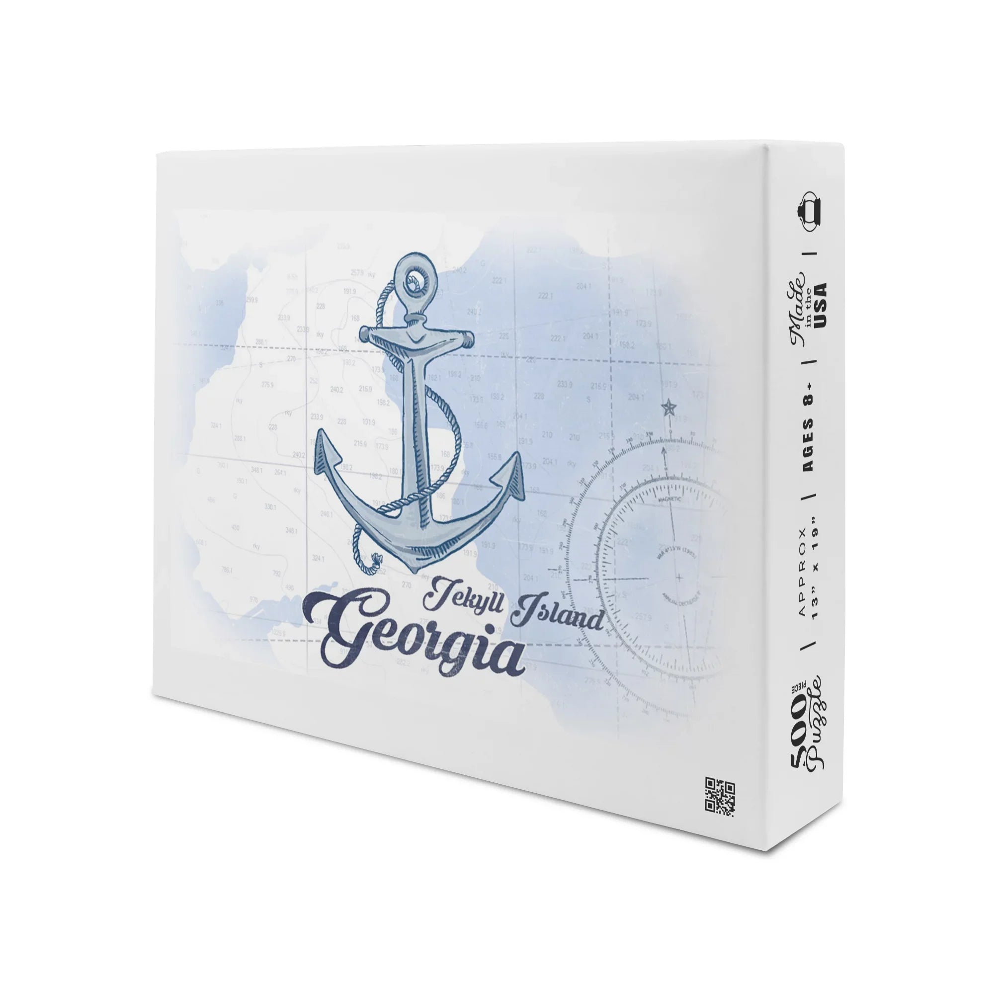 for Anchor, Island, Piece (19x27 inches, USA) and Puzzle in Icon Premium Jekyll Jigsaw Georgia, Adults Coastal Blue, Family, 500 Made