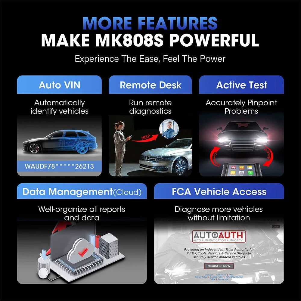 Service, Autoauth System MaxiCOM All MX808 Autel Scanner Test, MK808 Diagnostic 28+ Reader Car FCA Active Updated Code MK808S OBD2 MaxiCheck Diagnosis, of