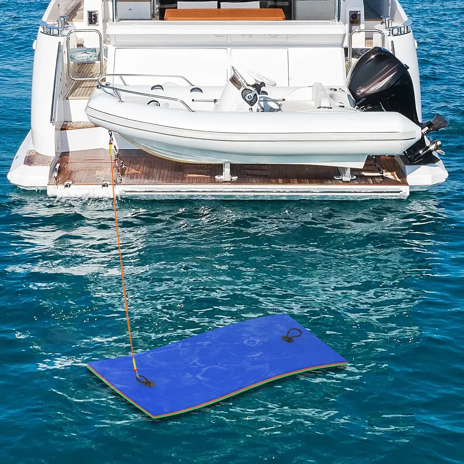 for Pool Water Tear-Resistant 3-Layer Lake Water Outdoor Pad, Mat, XPE Foam Water Recreation Lily Blue Ocean Mat River 6x2ft Float Activities, Pad Magshion Floating Floating