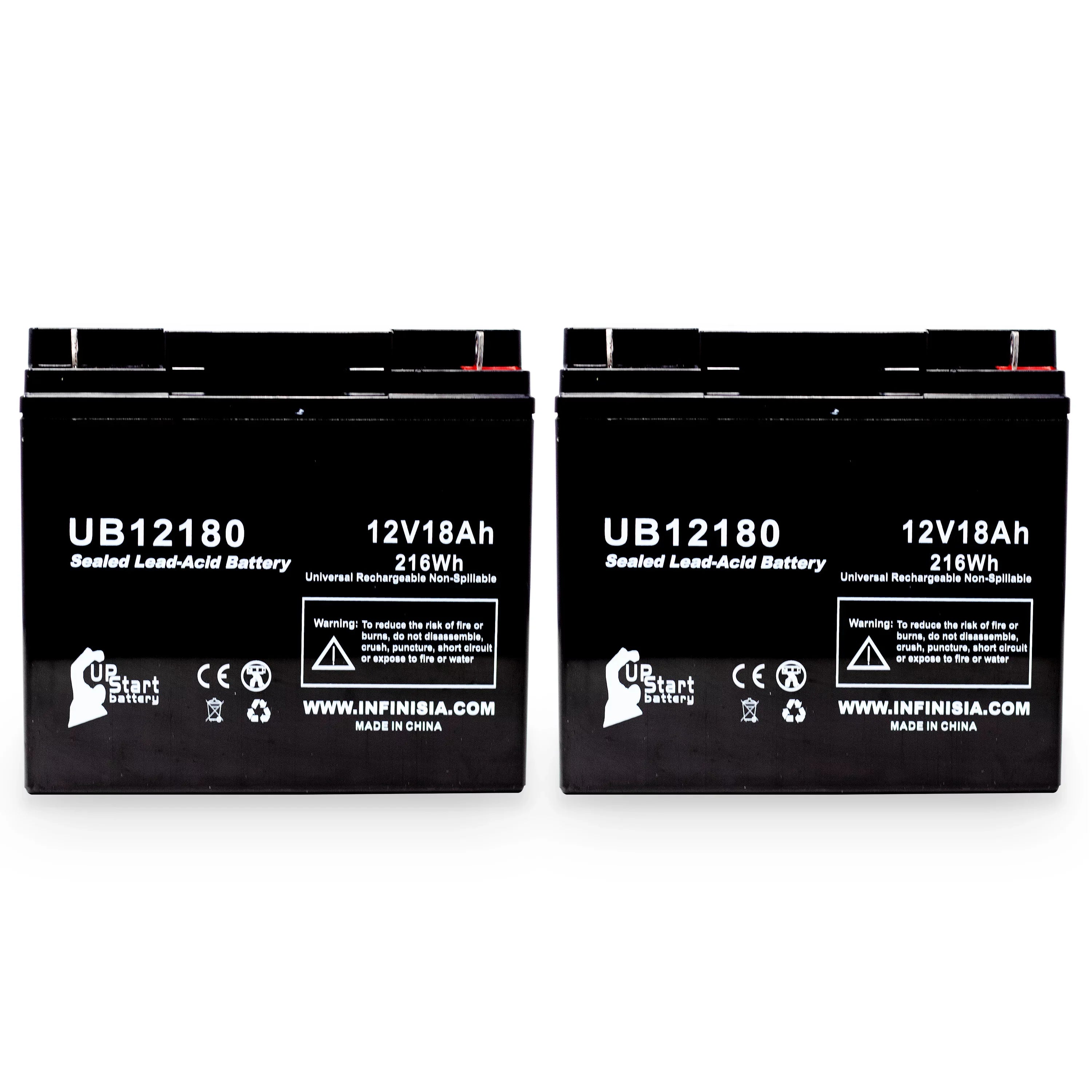 Replacement 18Ah, Universal Sealed T4 PX12180 - 18000mAh, 2x UB12180 Compatible Lead Terminal, / GS SLA) Acid Pack AGM, Battery - Portalac (12V, Battery