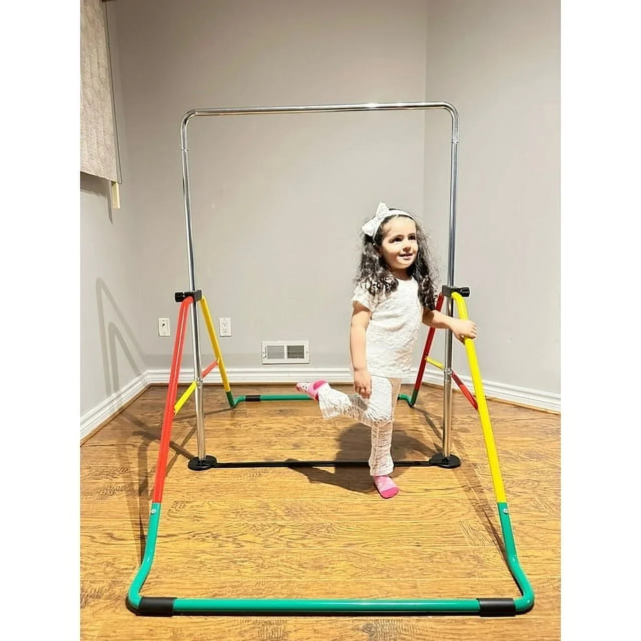 Kids' Equipment, Adjustable Home Playground Red/Yellow, Bar - Gymnastics Training Expandable Folding &
