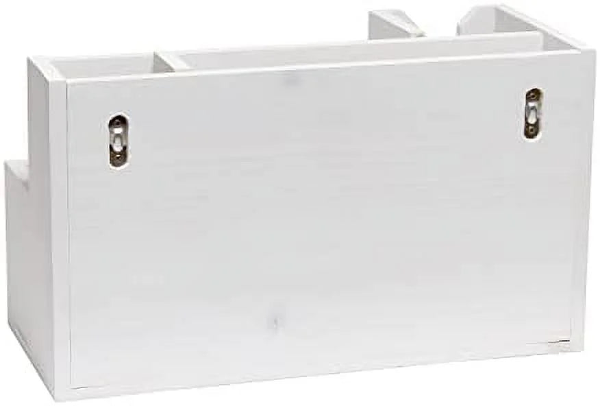 Pantry Events Picnic, Breakfast & BBQ Condiment Handle W Cutout Compartments Kitchen For Picks Flatware Wooden Utensils & Farmhouse Caddy Wash Organizer D¨¦cor Countertop Wht