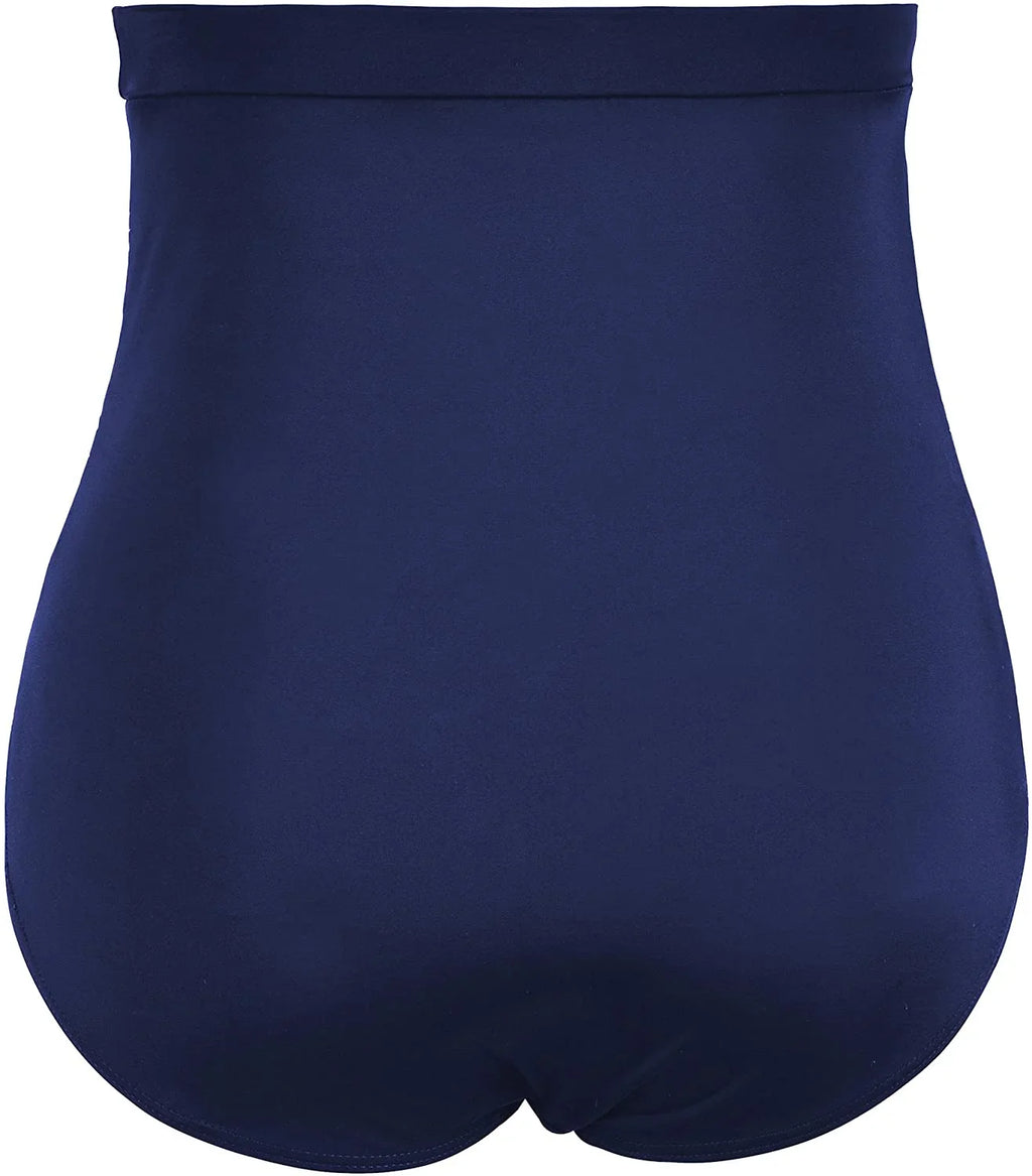 Control Swimsuits Bikini High Tummy Waisted Women's Shirred Bottoms Briefs Tankini Septangle Vintage Bottom Super