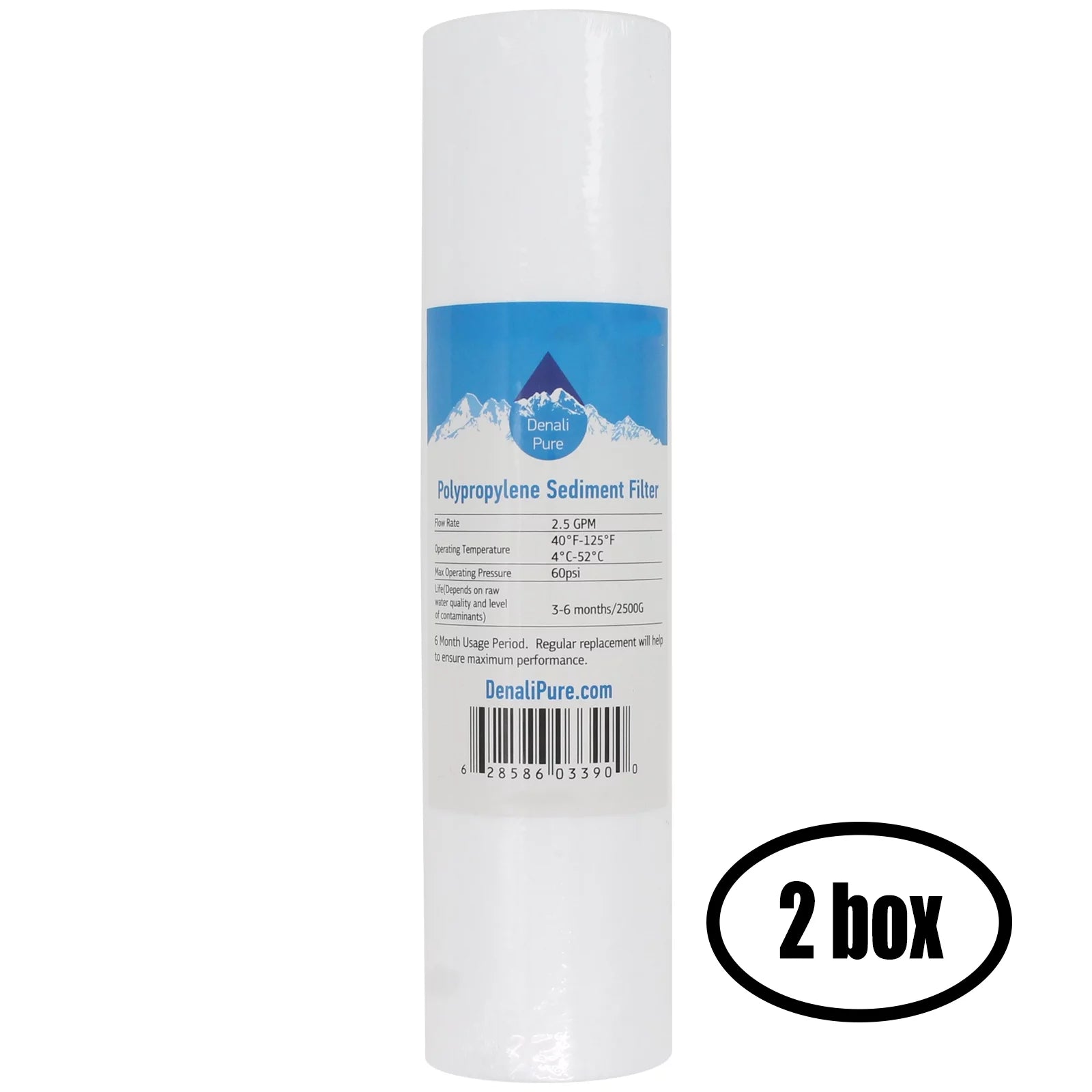 '- 1 System Brand 2 5-Micron Denali AMI for Sediment Replacement - Boxes for of Filter Sediment AMI Universal FA-310BB-5CC 10-inch & Carbon 10" Filter Cartridge Polypropylene 2 Pure