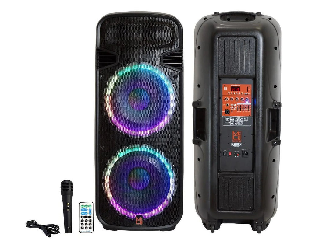15-Inch Speaker Battery Rechargeable Way Mr Watt Dual 4000 Max Built-In Bluetooth 3 Dj Party with Power & PSBAT6200
