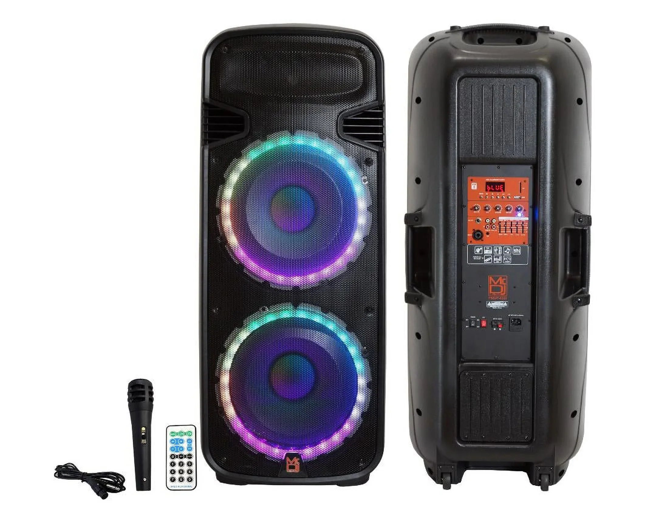 15-Inch Speaker Battery Rechargeable Way Mr Watt Dual 4000 Max Built-In Bluetooth 3 Dj Party with Power & PSBAT6200