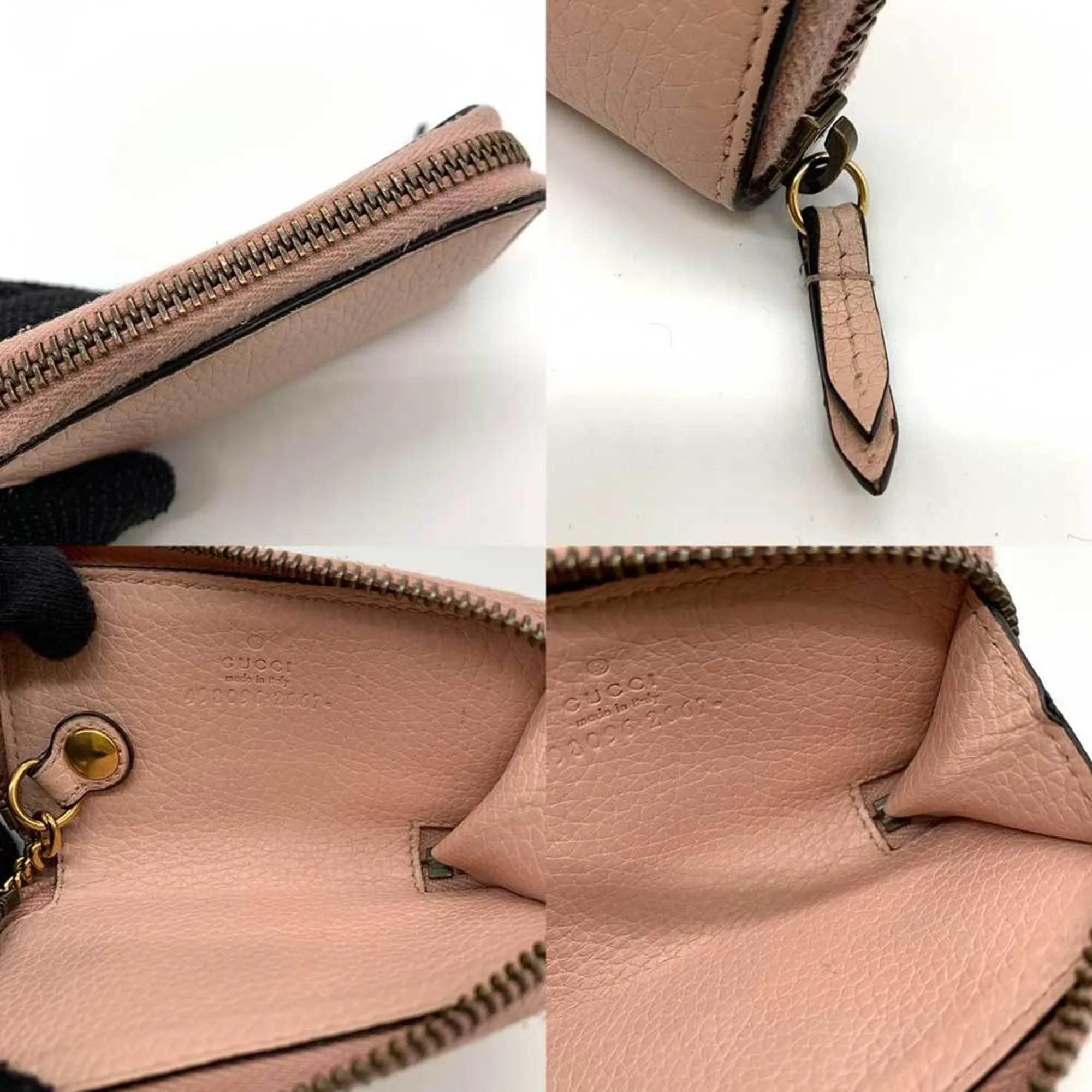 Key Coin Leather Accessories (Good) Animalier Ladies GUCCI Round Gucci Pre-Owned Pink Bee Motif Case 498096 Purse