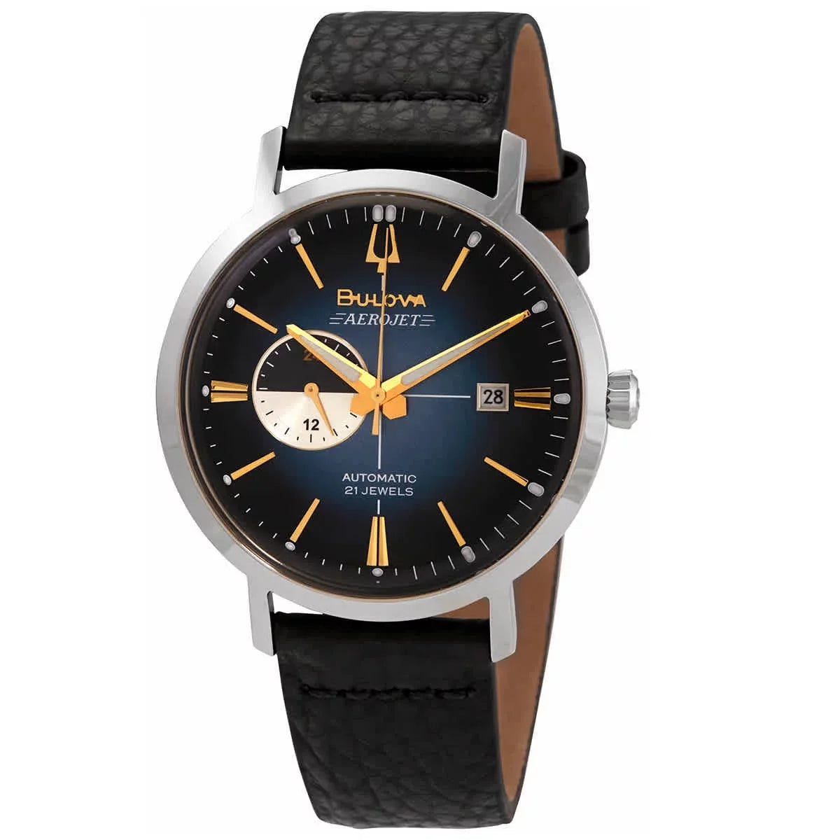 Chronograph Watch Sunray Bulova Dial Automatic Aerojet 96B374 Men's Blue