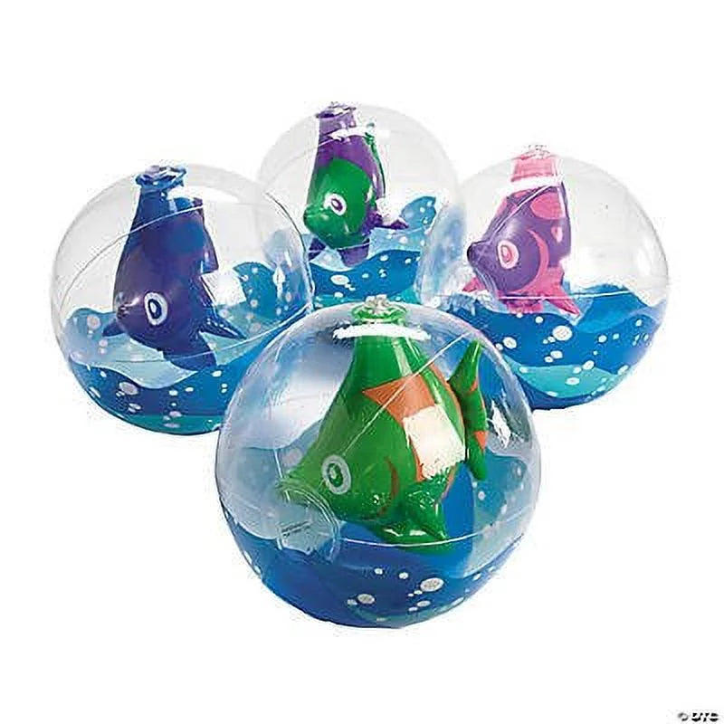 '- - Pieces Tropical 12 In Balls Favors Fish Beach Party Inflate