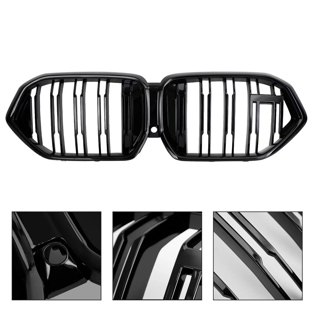 2020-2022 Black W/Camera Hole Front for BMW Grille M50i X6 Fit Grill G06 Bumper