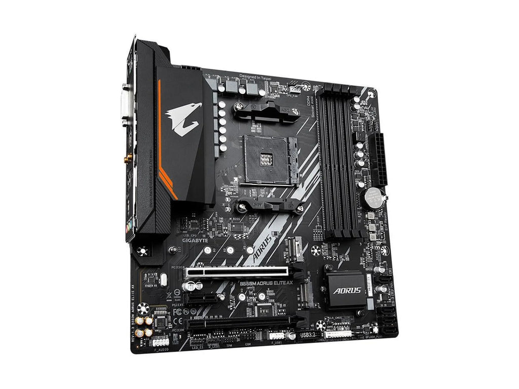 Micro-ATX 4.0 B550 3.2 AM4 GIGABYTE Gen Single B550M M.2, USB (rev Motherboard GbE with 1.3) ELITE PCIe Realtek AORUS AMD SATA 6Gb/s, 1, LAN, AX