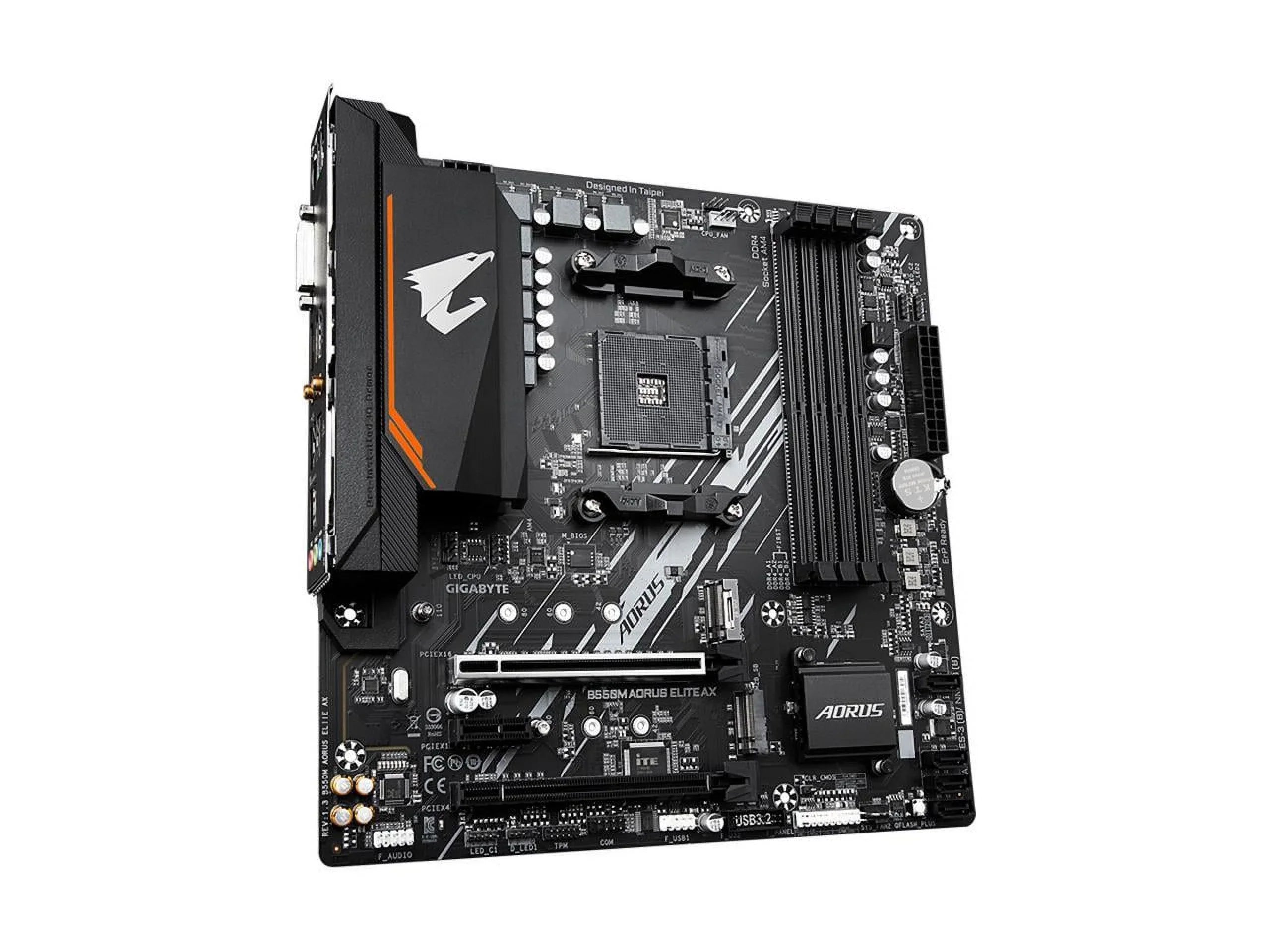 Micro-ATX 4.0 B550 3.2 AM4 GIGABYTE Gen Single B550M M.2, USB (rev Motherboard GbE with 1.3) ELITE PCIe Realtek AORUS AMD SATA 6Gb/s, 1, LAN, AX