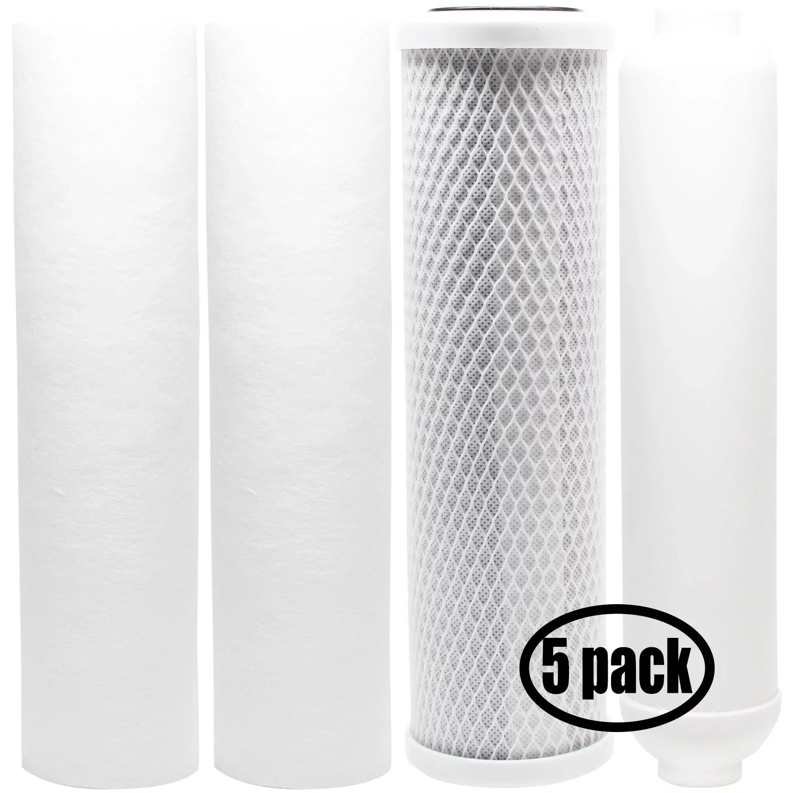 & PP 5-Pack Inline Filters Block Brand Filter Carbon Pure Denali Sediment Cartridge for RO5STG Includes System Woder - Filter, Filter RO - Replacement Kit for