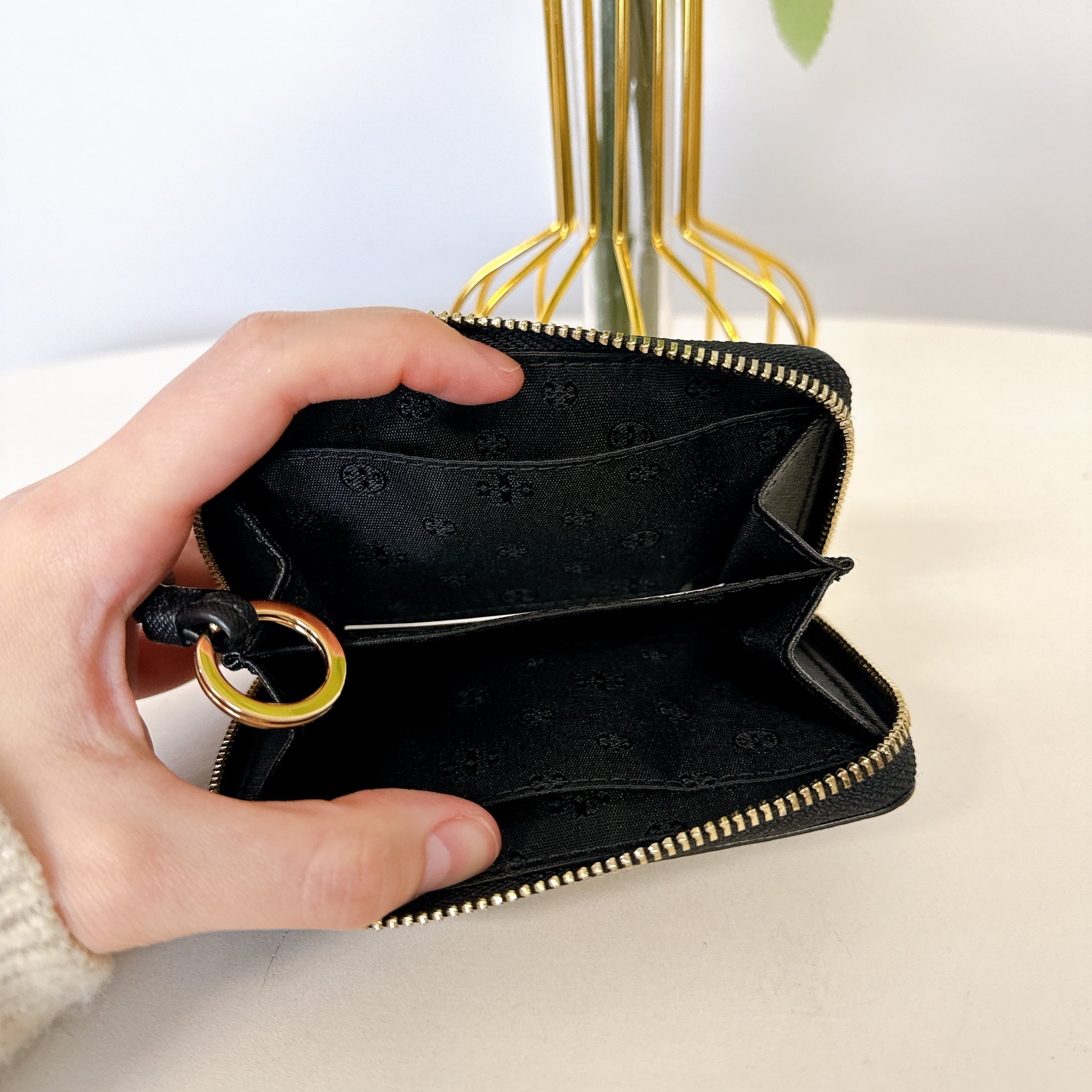 Zip Emerson 52903 Coin Case Burch IN Tory Wallet Black
