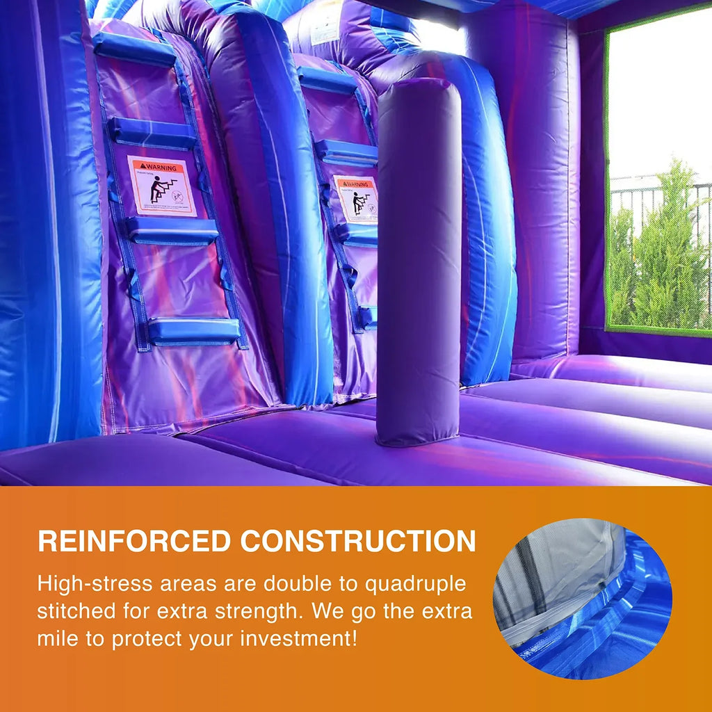 and Outdoor Kids Adults Mermaid and Lane Commercial JumpOrange Slide Dual Bounce Titan House Grade Inflatable Pool for with with Blower