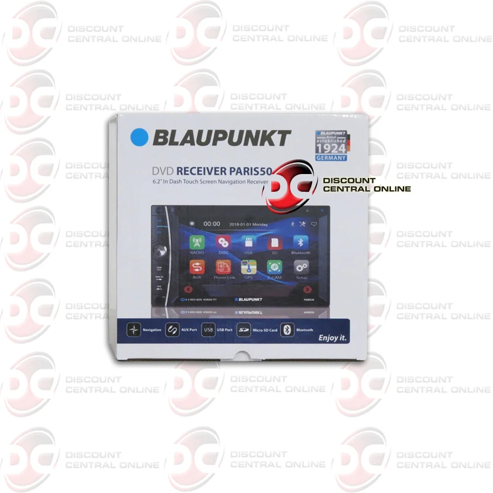 AUX stereo with CD Full plate Bleutooth player vision Blaupunkt Navigation DIN camera DVD License & DiscountCentralOnline USB Double FL09BK back-up Night Waterproof 6.2