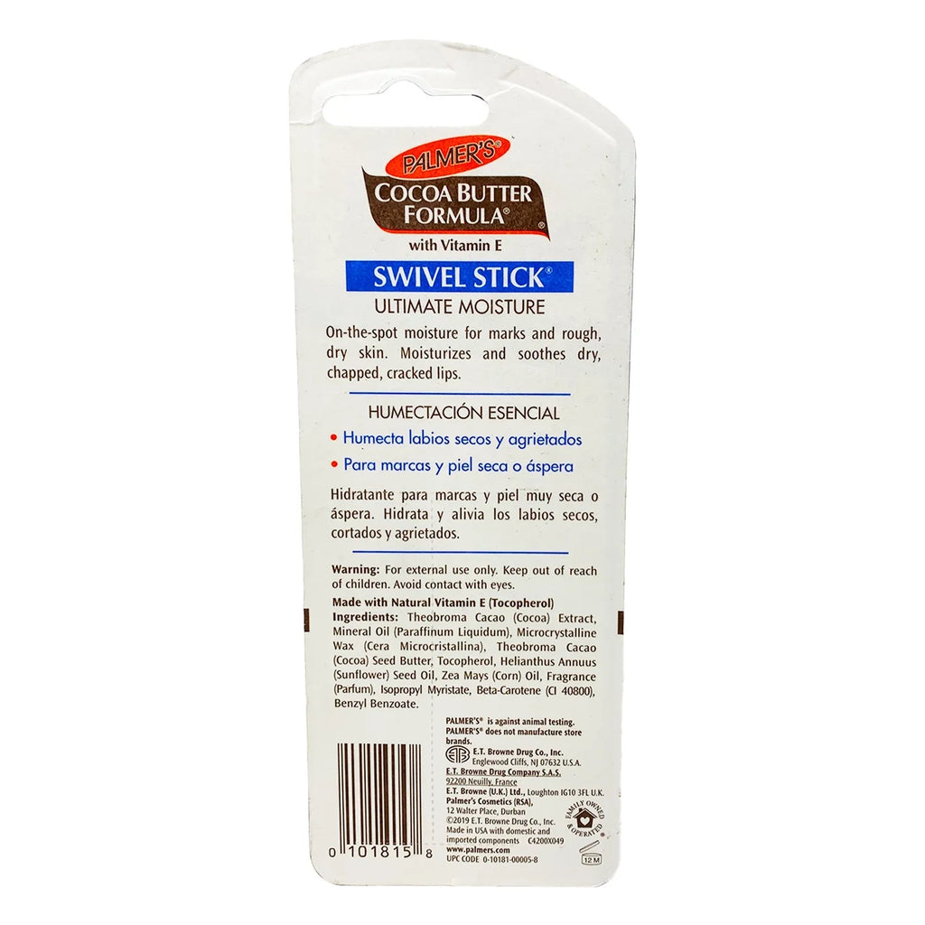 Palmers w/Vitamin Cocoa 5 Butter Pk .5oz Moisturizes Stick Formula Each E Swivel