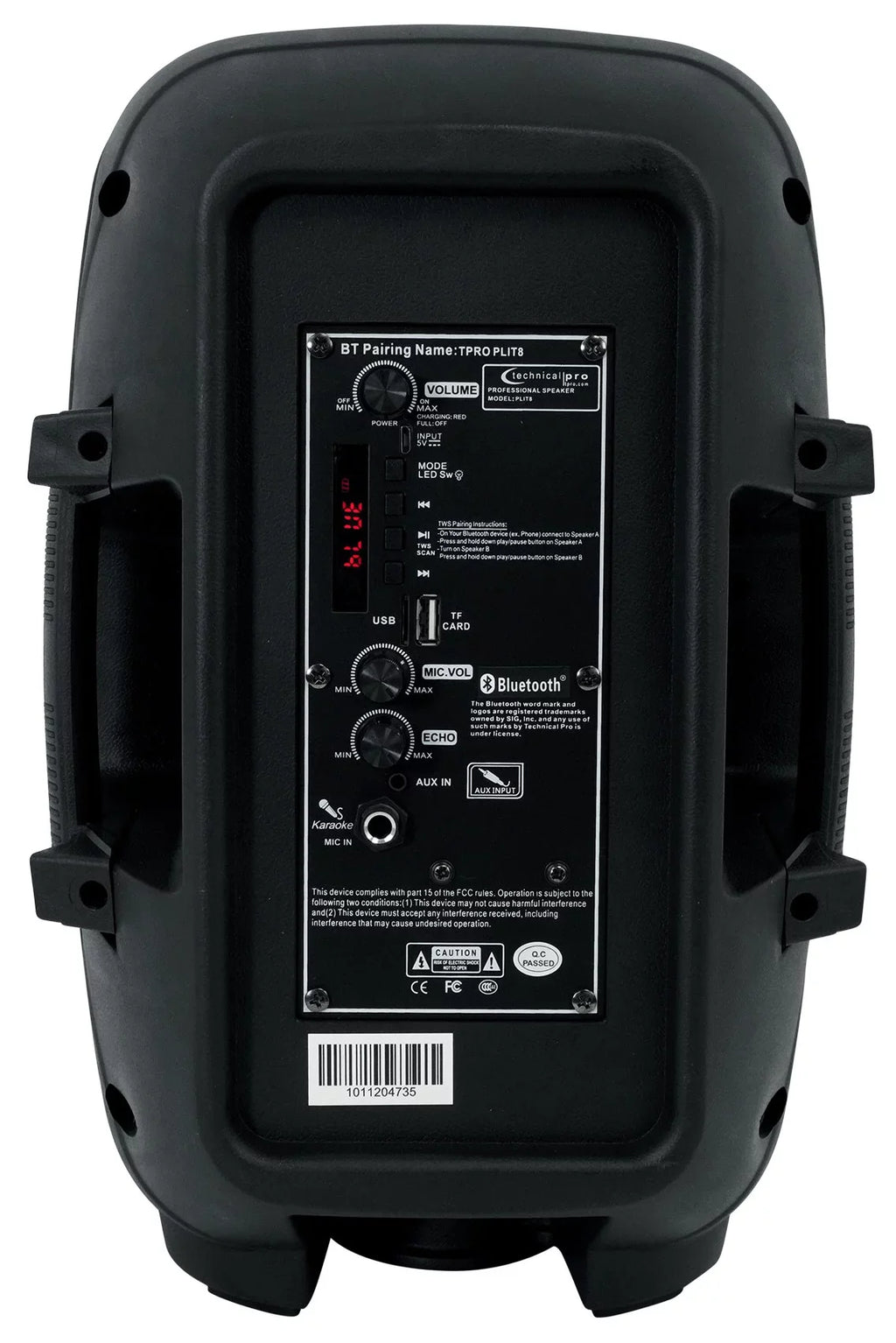 Party Technical LED PLIT8 Bluetooth 8" Link (2) Speakers+Wireless Portable Pro