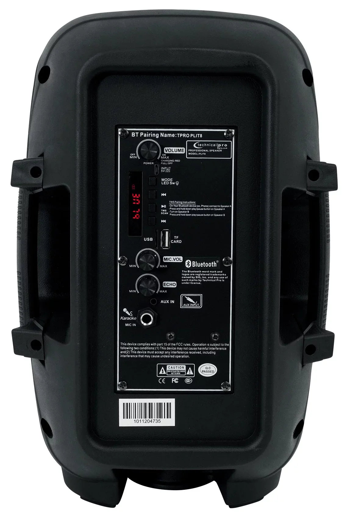 Party Technical LED PLIT8 Bluetooth 8" Link (2) Speakers+Wireless Portable Pro