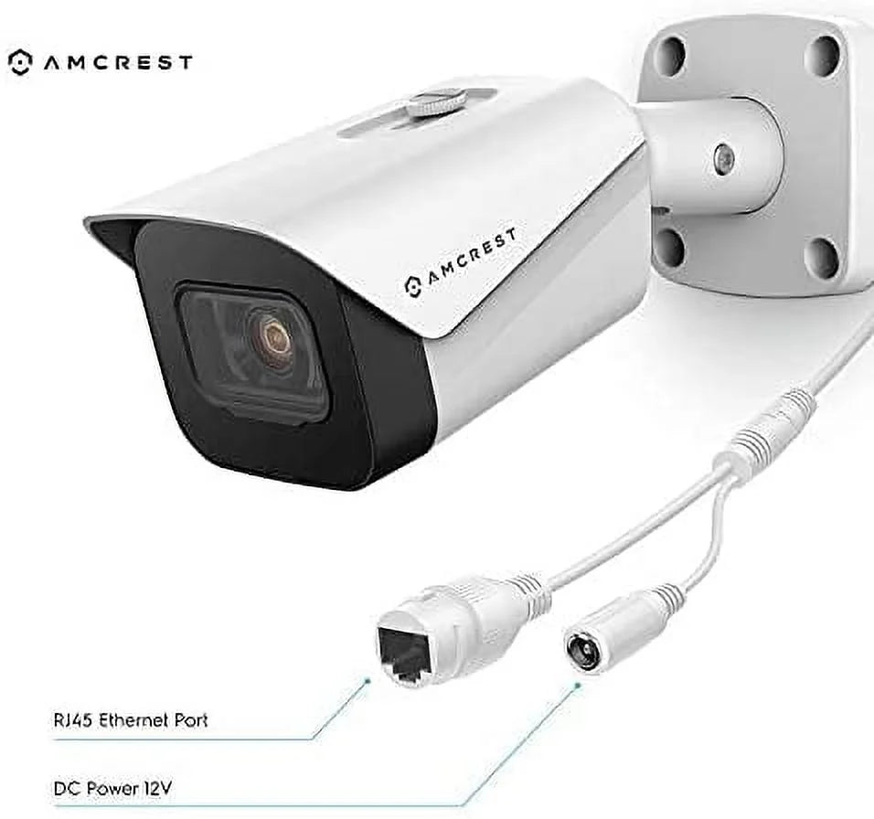 Recording, 2.8mm 4K (8MP) 131ft (2PACK-IP8M-2496EW) Amcrest Camera, POE 2-Pack Bullet 3840x2160, MicroSD NightVision, Weatherproof, IP67 Lens, White IP UltraHD