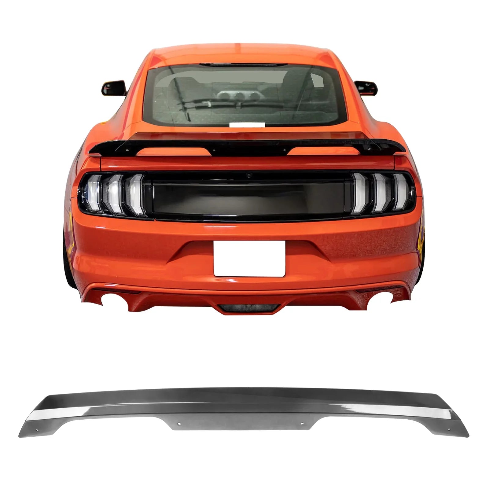 Ikon With Flap Smoke PC GT500 Compatible 2015-2023 With Gurney Convertible Trunk Gurney Kit Ford Hardware & Mustang Wicker Style Bill Flap Coupe Spoiler Motorsports Rear