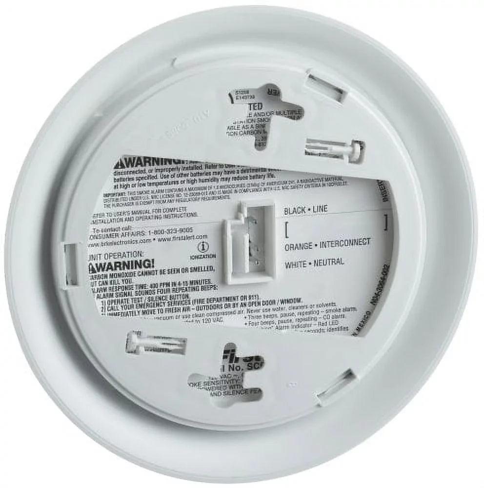 Carbon First Monoxide Hardwired (CO) Battery with BRK Backup Smoke Alert SC-9120B and Detector