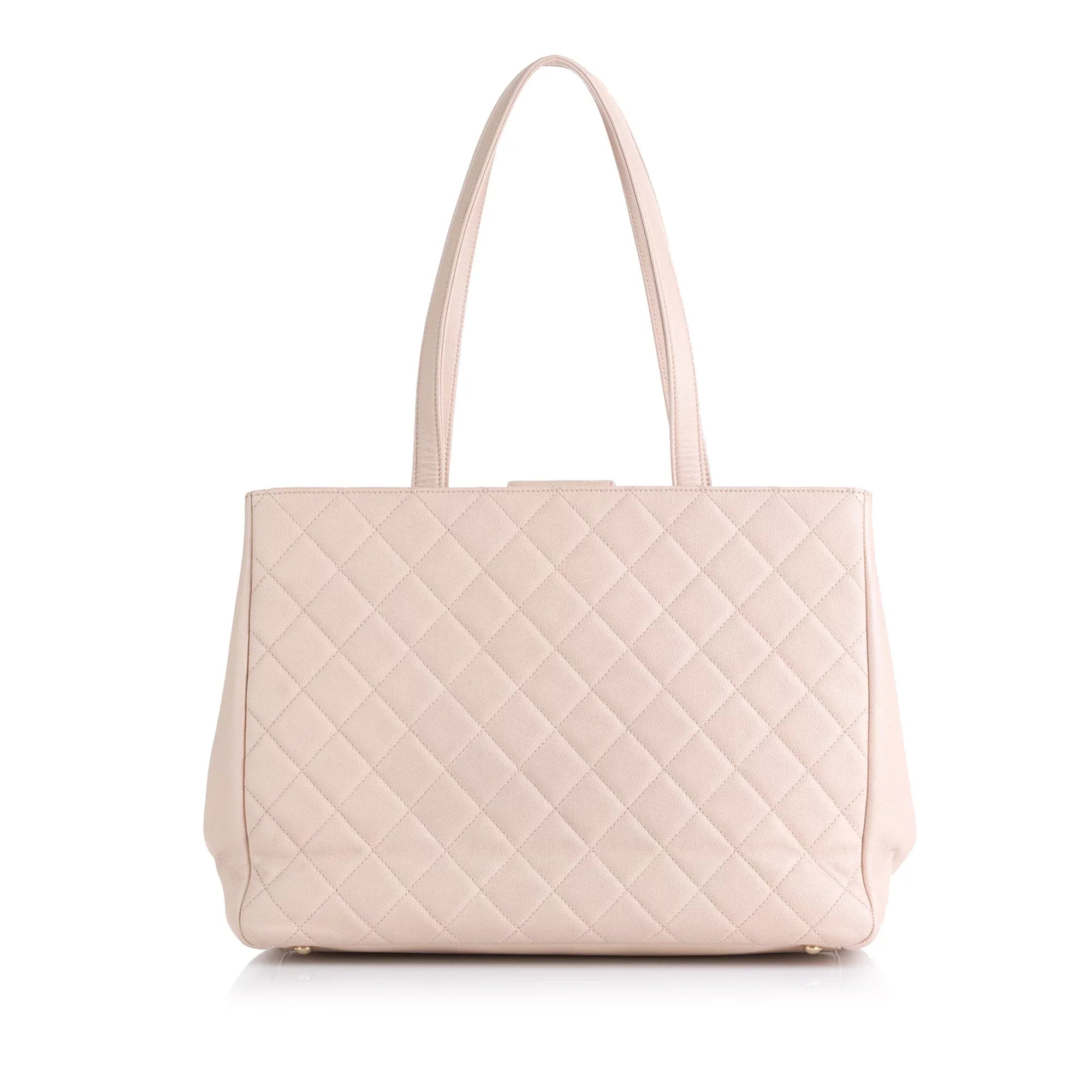 Pink Unisex Tote Chanel Business Shopping Pre-Owned (Good) Affinity Authenticated Bag Caviar Tote Leather